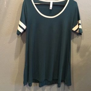 LuLaRoe Irma Caribbean blue sporty shirt